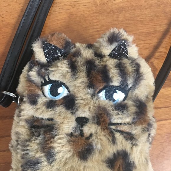 Plush Leopard Cat Purse - Picture 3 of 8